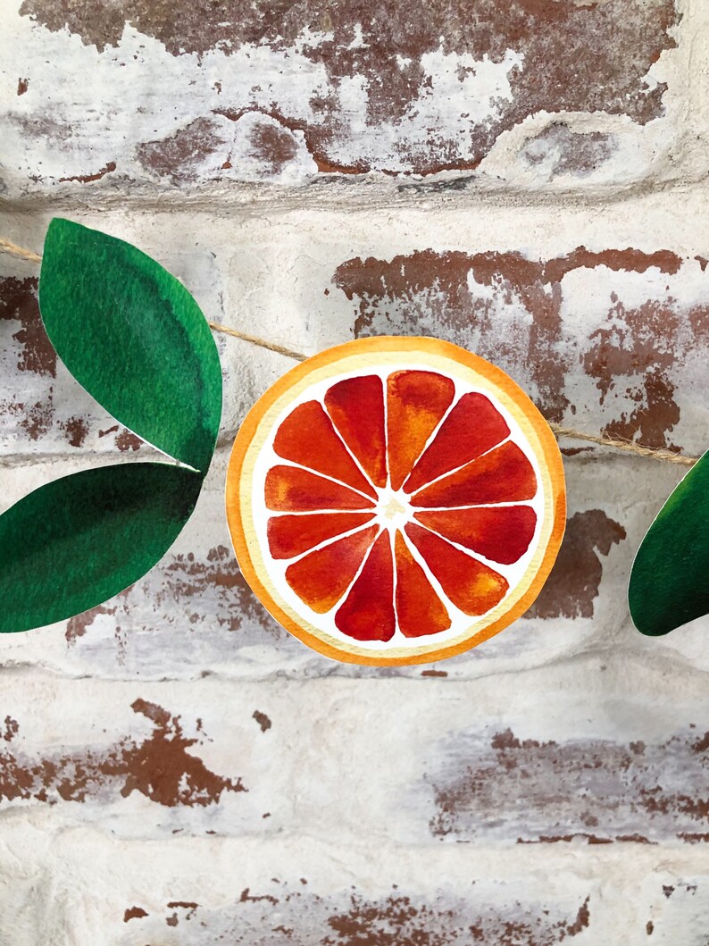 Orange Garland DIY Printable Paper Orange Citrus Fruit Winter Decoration Digital Download image 5