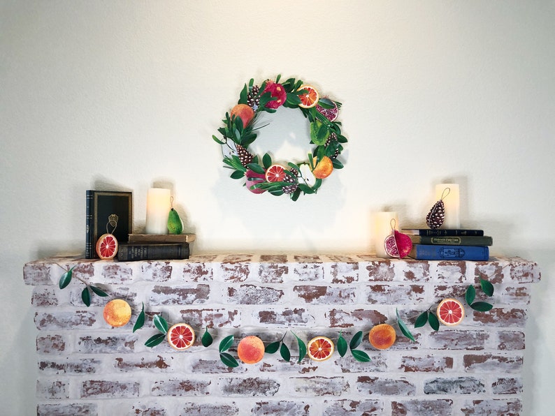 Orange Garland DIY Printable Paper Orange Citrus Fruit Winter Decoration Digital Download image 4