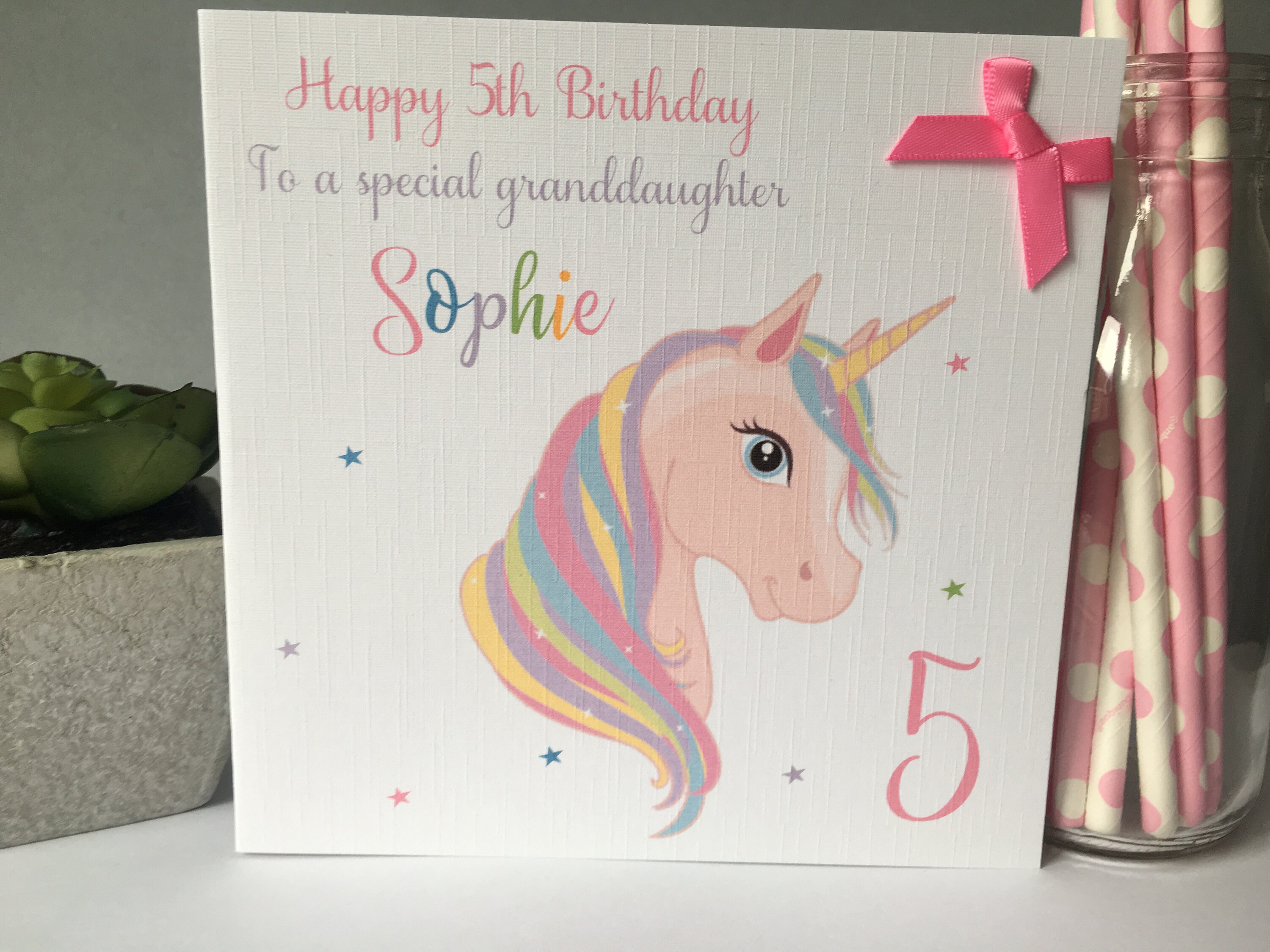 Happy 5th Birthday Granddaughter Unicorn Personalised Girls Birthday Unicorn Card Daughter Niece - Etsy Hong Kong