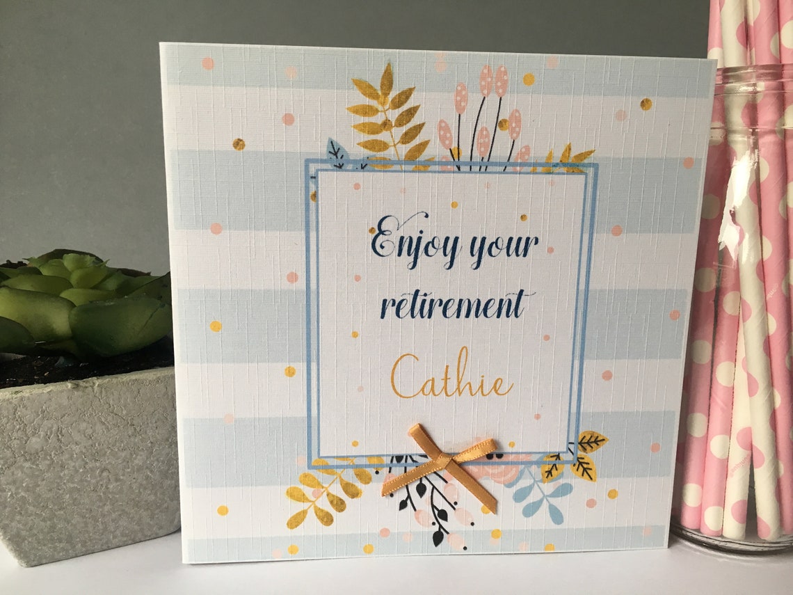 Personalised Handmade Retirement Card Etsy UK
