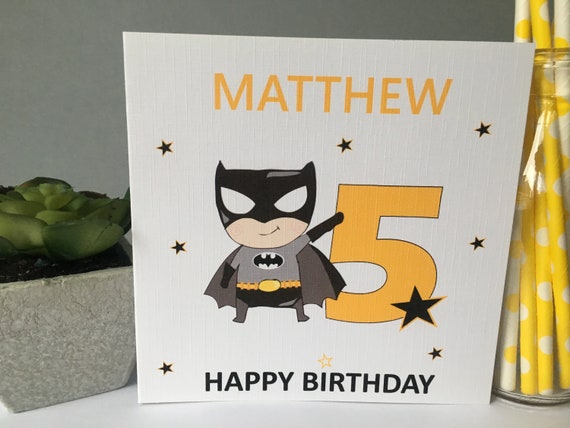 Personalised Boys Batman Birthday Card Son Grandson Nephew 4th Etsy