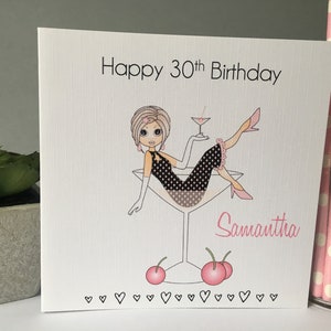 Personalised Handmade Female Birthday Card Girl 18th 21st 30th 40th 50th 60th