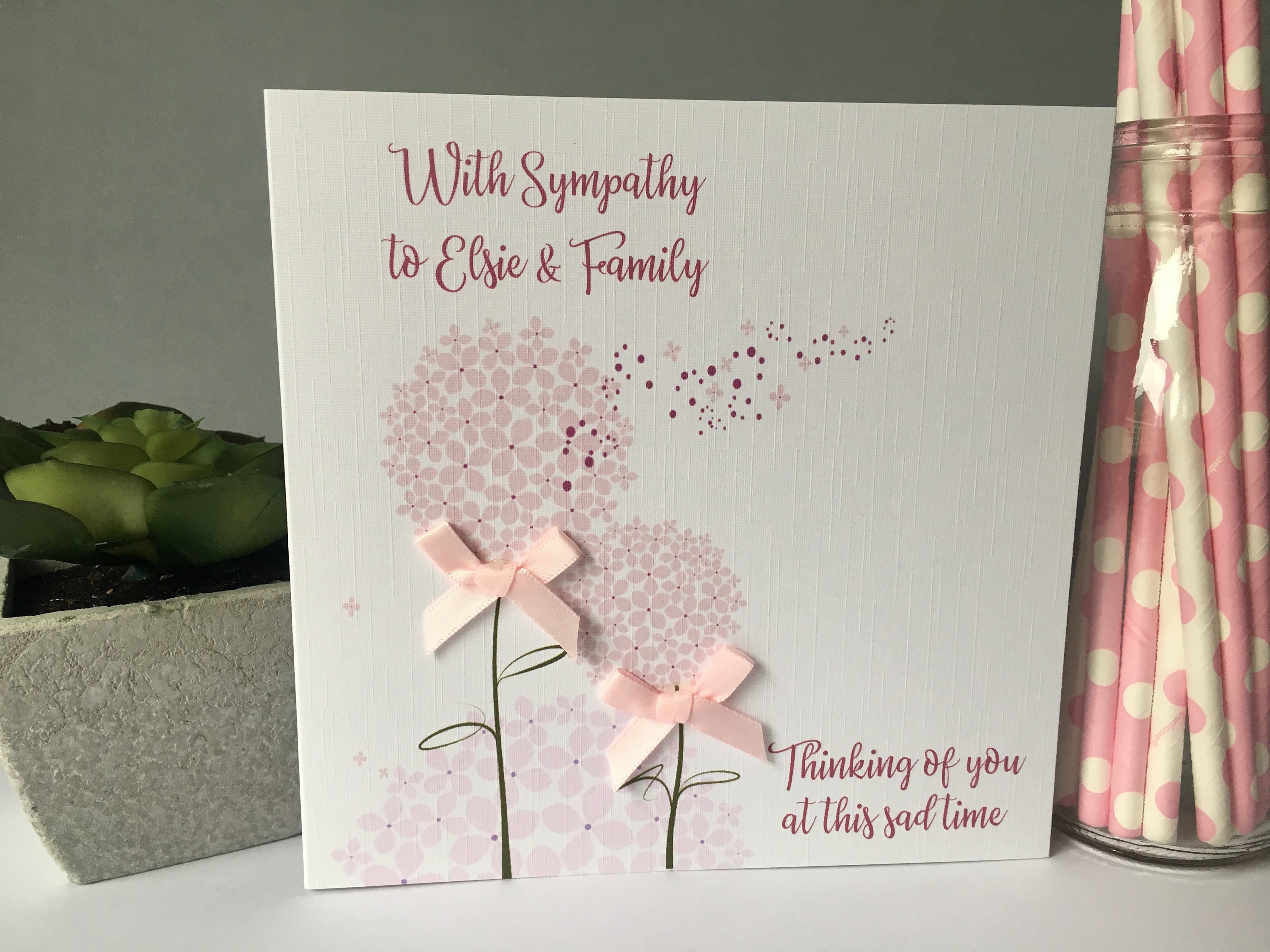 Handmade Personalised Sympathy Condolence Bereavement Thinking of you card Handmade Personalised Sympathy Condolence Bereavement Thinking of you card