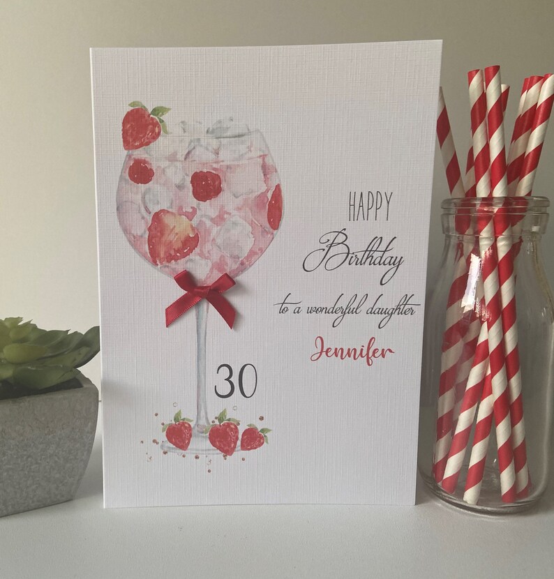 Personalised Birthday Card Female Girl Gin Cocktail 18th