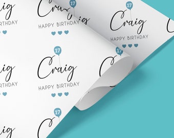 Personalised Happy Birthday Gift Wrap, Personalised Wrapping Paper