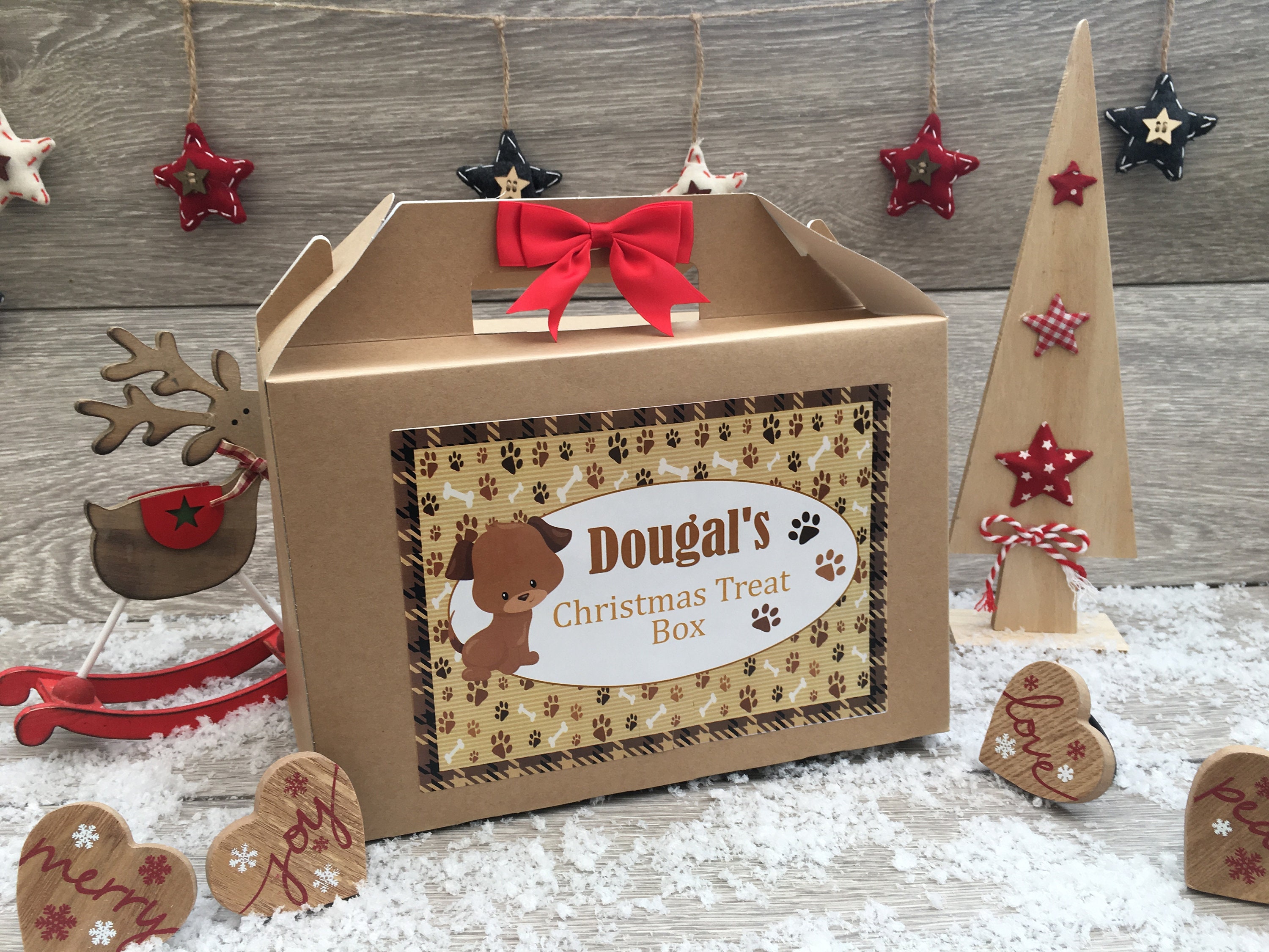 Personalised Christmas Eve Dog Treat Box Xmas Gift Favour - Etsy UK