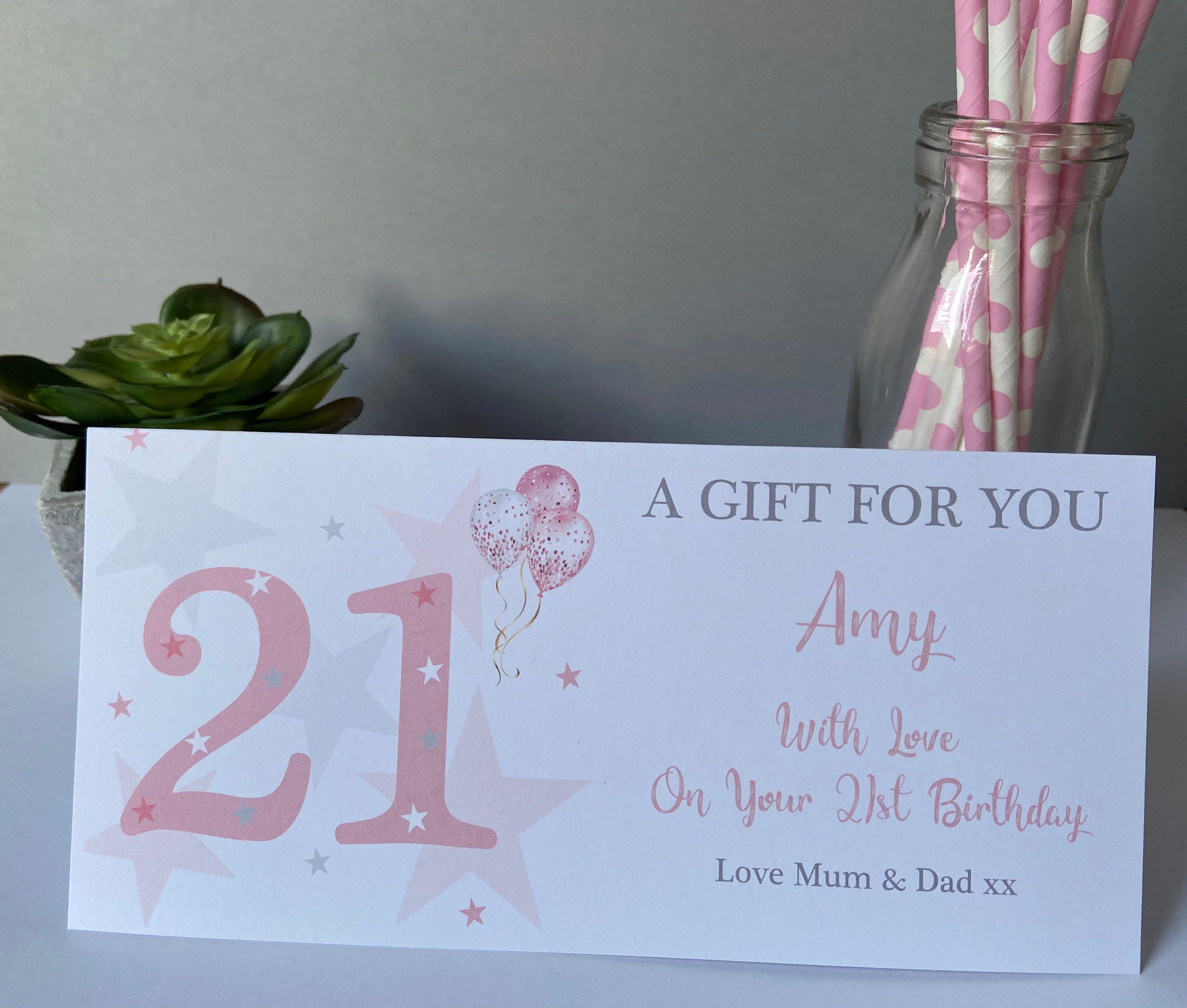 Personalised Ladies Gift Card Birthday Money Wallet Voucher Etsy