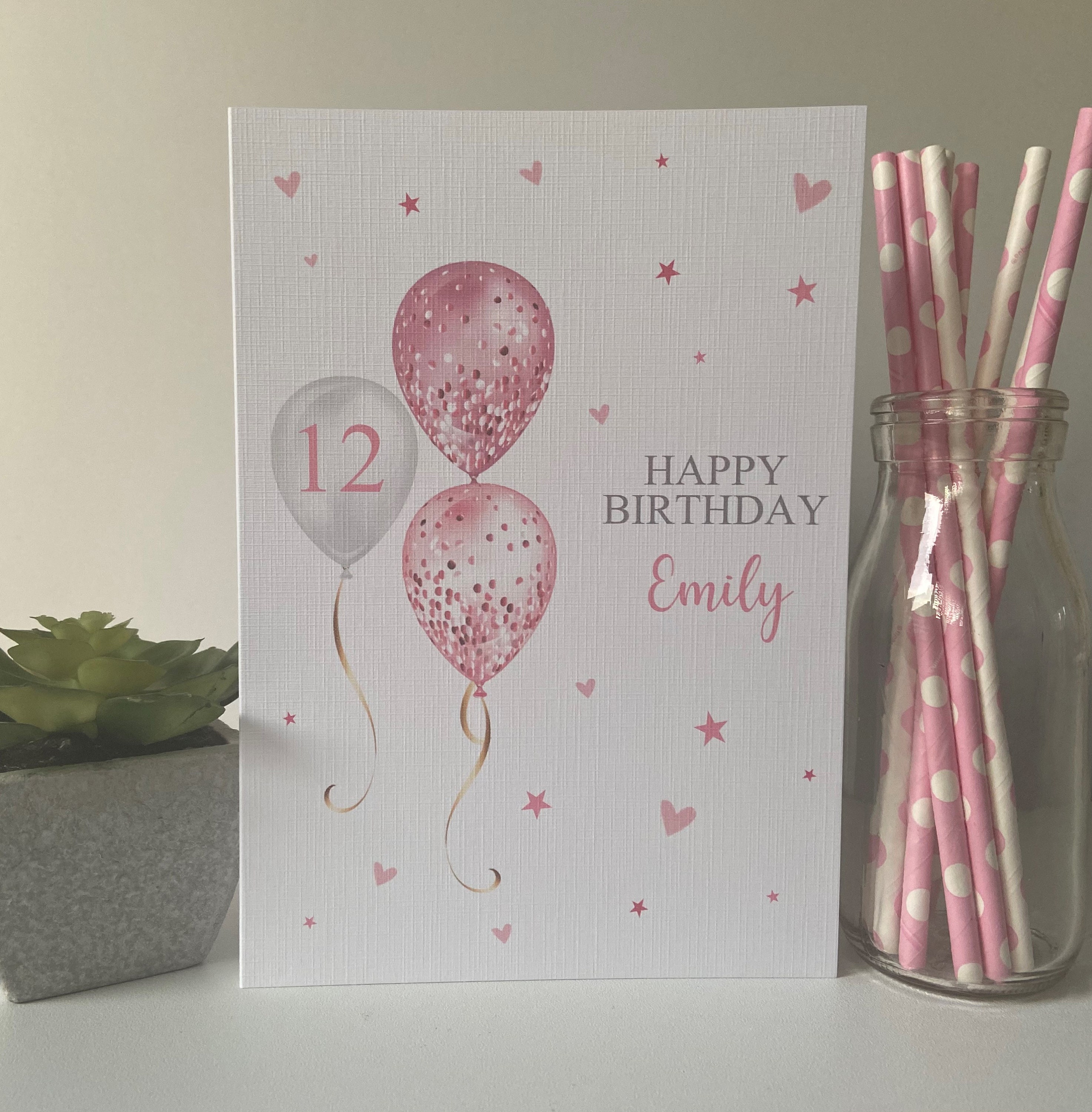 Personalised Female Birthday Card Balloons Daughter Etsy UK