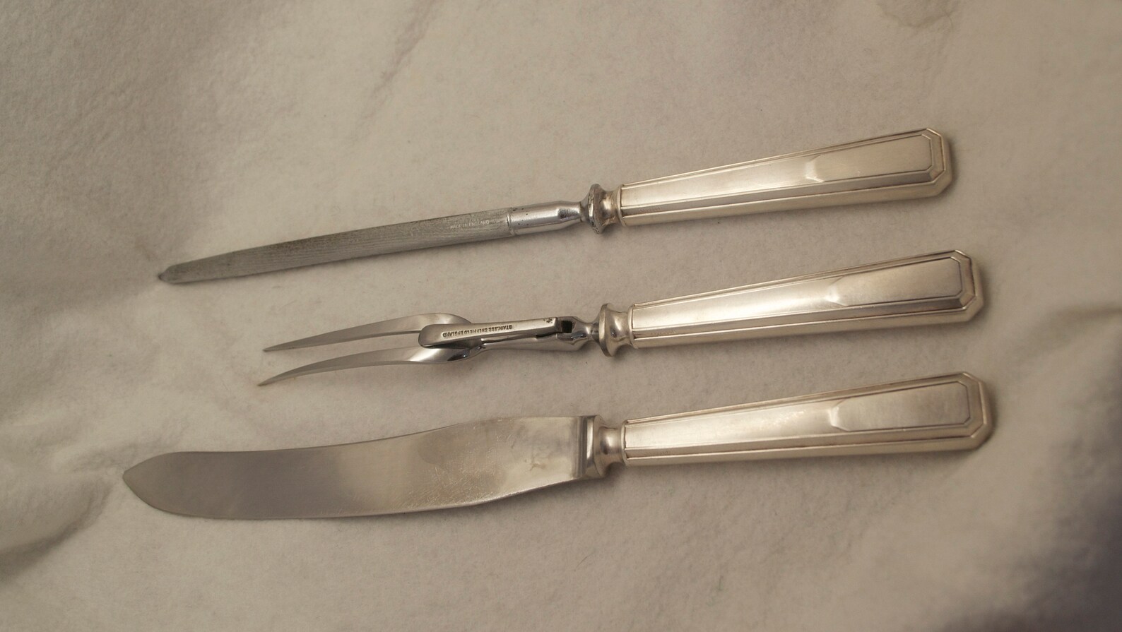 Vintage Silver Plate Carving Set James Ryals Sheffield Carving Etsy