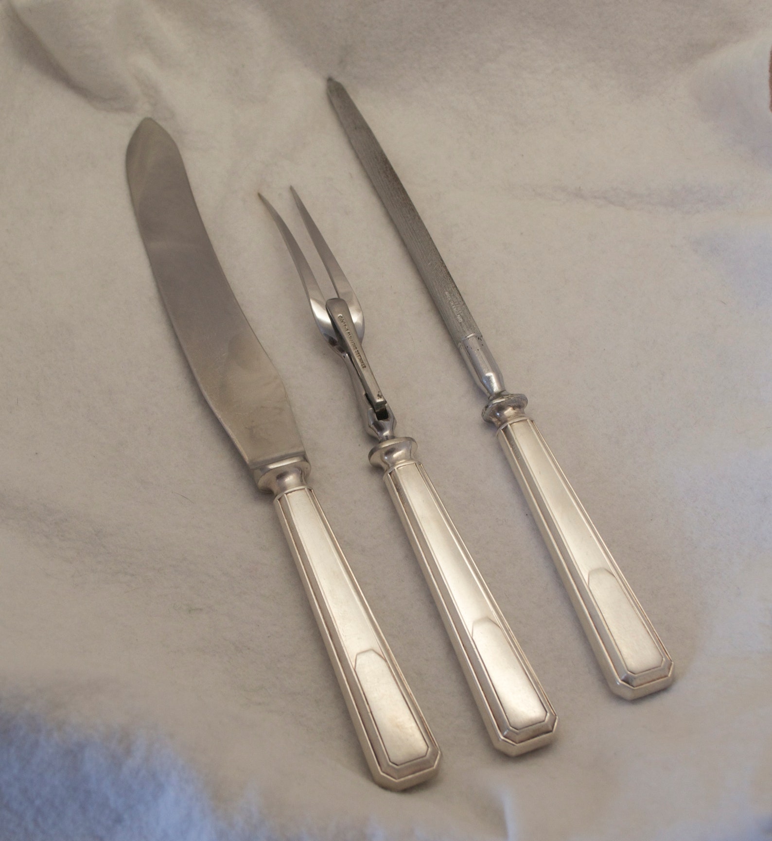 Vintage Silver Plate Carving Set James Ryals Sheffield Carving Etsy