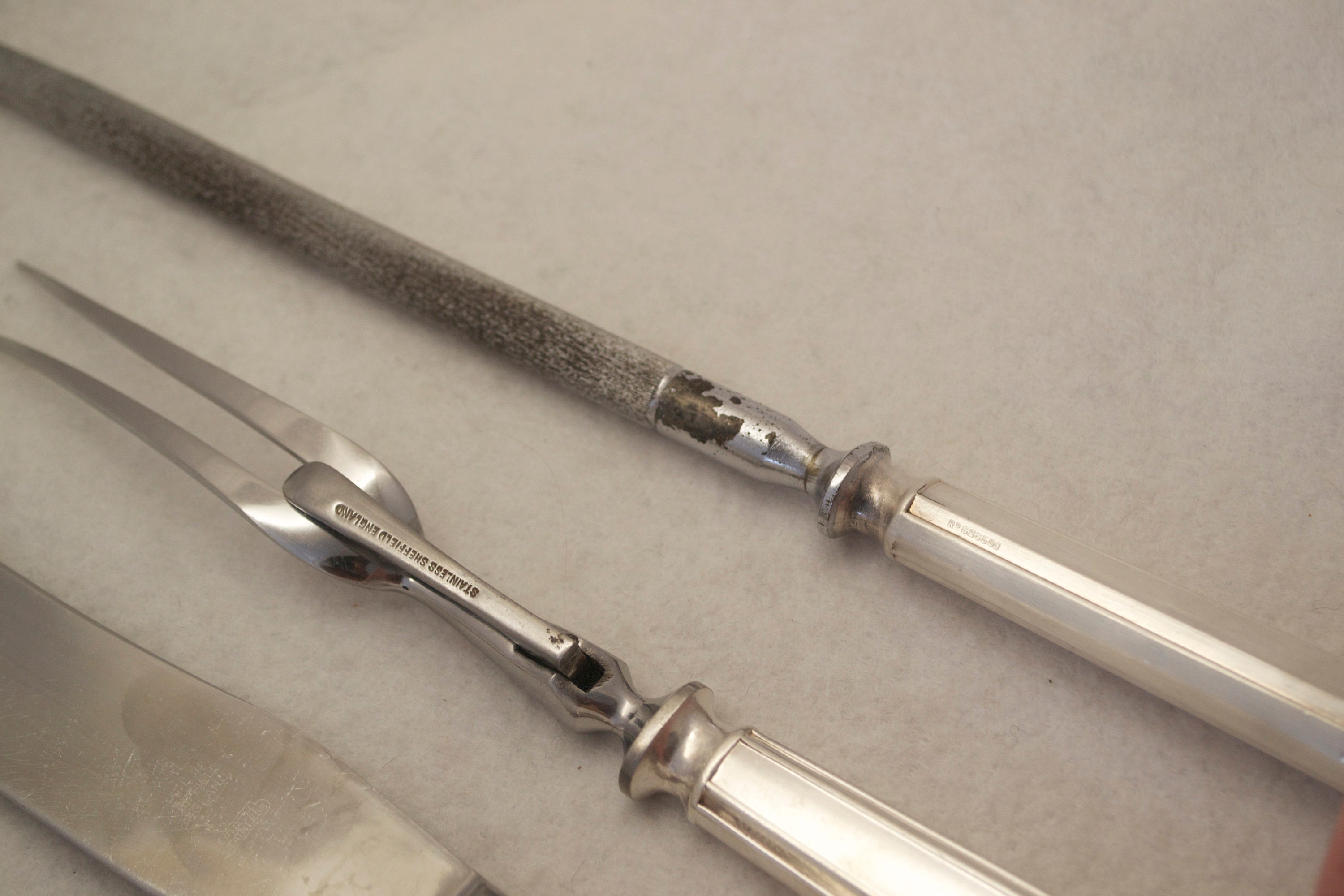 Vintage Silver Plate Carving Set James Ryals Sheffield Carving Etsy