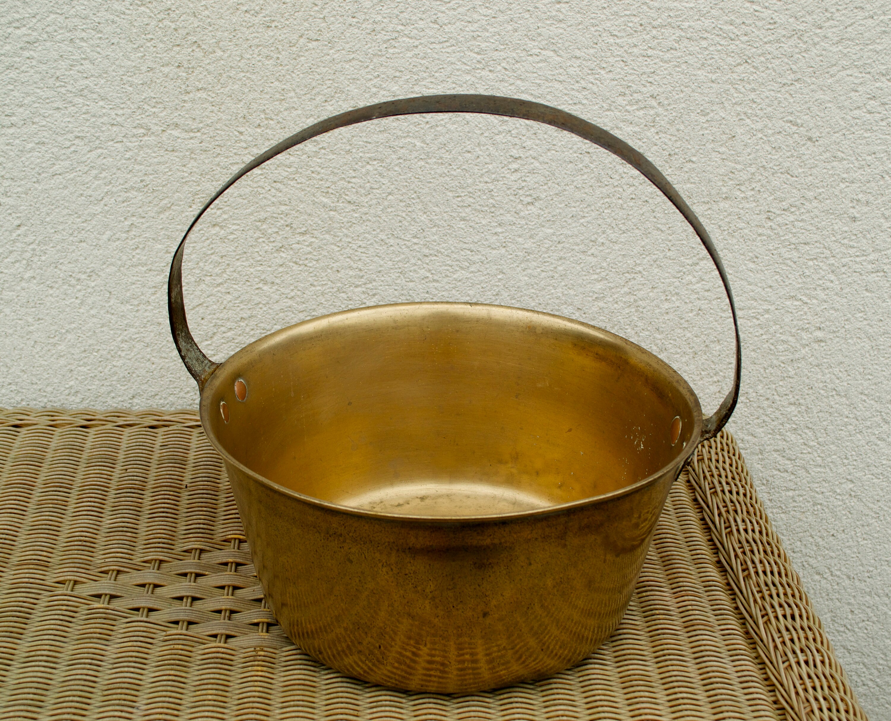 Antique Large Brass Jam Pan with Iron Handle 2.9kgs X 30cm Etsy