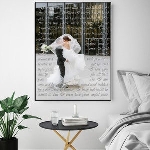 First Dance Lyrics, Wedding song lyrics, first anniversary art, First anniversary gift, personalized wedding song and photo art