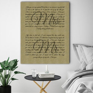 Canvas vows, Print Art, His and Hers vowses, Mr and Mrs vows, Wedding vows canvas, Wedding vows , Couple wedding vows art