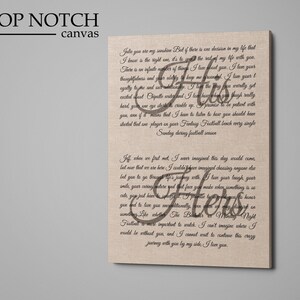 Personalized canvas print, Wedding vows on canvas, Your vows to canvas, Wall decor canvas prints, Wedding gift, Christmas Gift, his and hers