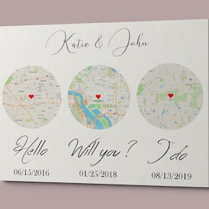 Hello will you I do map , map for married couple , engagement map , gift for husband , framed map prints , gift for wife , address map print