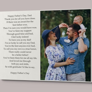 Father&#39;s Day Custom Gift, Custom poem print, Photo to canvas with poetry, Poem print, Personalized Poetry, Personalized present for father