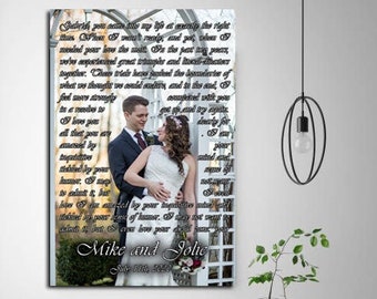 Personalized Wedding Song Lyric, Picture Framed, First Dance Picture, Gift for Bride and Groom, Custom song lyrics, Custom canvas print