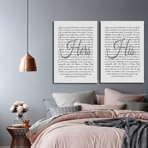 Personalized set of 2 canvas print, Your vows to canvas , Wedding vows on canvas, Wall decor canvas prints, Wedding gift, Christmas Gift