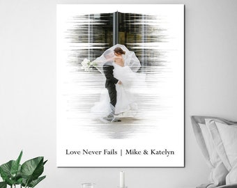 Picture on a sound wave, Sound Wave On Canvas, Custom Sound Wave Print with Photo, First Dance Song Sound Wave , sound wave canvas