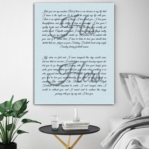 His vows and hers vows , Wall decor canvas , custom canvas print, Wedding vows on canvas, Your vows to canvas , Wedding gift, Christmas Gift