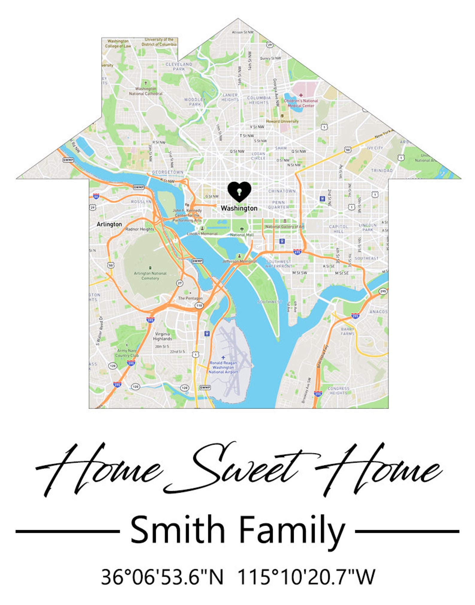 Home Sweet Home Map , Map for Home , Your Home Location , Custom Map