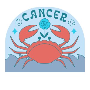 Décalcomanie autocollante en vinyle imperméable du signe du zodiaque du cancer