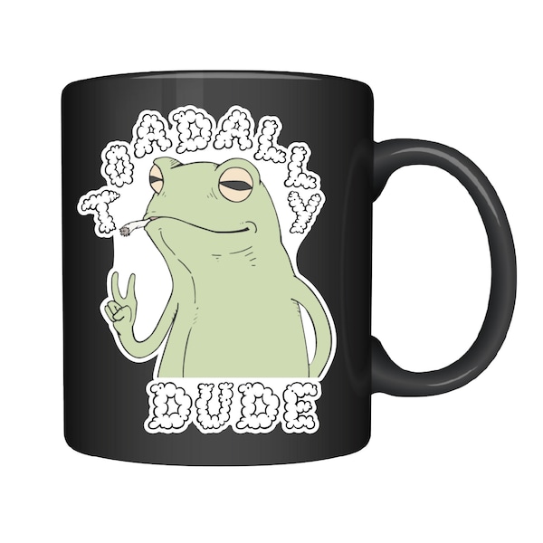 Toadally Dude Autocollant crapaud drôle pour voitures, tasses, verres et plus encore