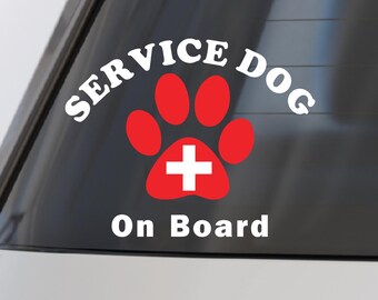 Waterproof Service Dog Paw Decal: Die Cut Vinyl