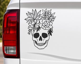 Die Cut Vinyl Decal - Succulent Skull