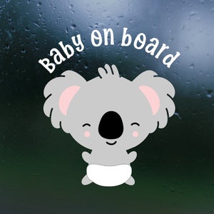 Koala Baby On Board Vinyl Decal- Car Decal, Windshield Decal, Bumper Sticker