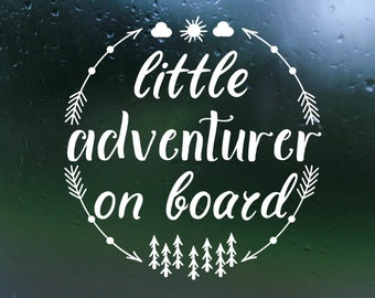 Little Adventurer Baby On Board Vinyl Decal- Car Decal, Rear Window Decal, Bumper Sticker