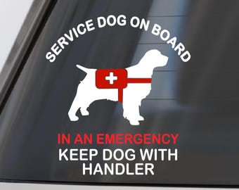 Service Dog On Board Vinyl Decal: Car, Truck, Window