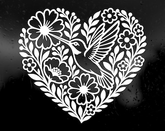 Die Cut Vinyl Decal - Hummingbird Love