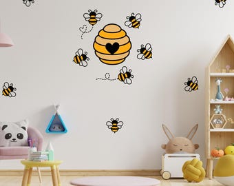 Die Cut Vinyl Wall Decal Pack - Bee Hive Nursery Set