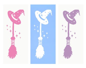 Die Cut Vinyl Witches Broom Decal - Car Decal, Truck Decal, Laptop Decal, Tumbler Decal