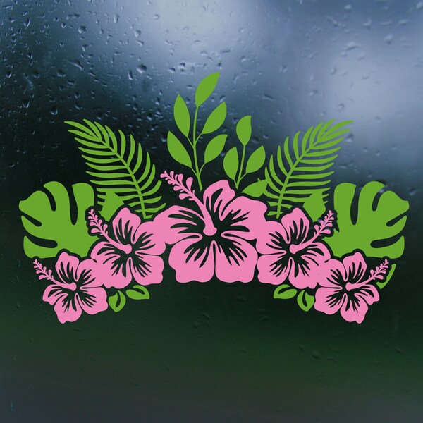 Hibiscus Wall Decal Etsy