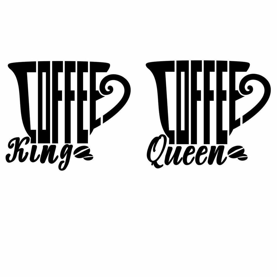 Coffee King And Queen Decal Pack Etsy