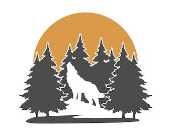 Wolf Howling at Moon Vinyl Decal: Car, Laptop, Camper Decor