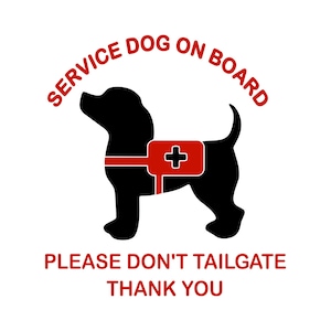 Waterproof Service Dog On Board Vinyl Decal- Truck Decal, Car Decal, Rear Window Decal