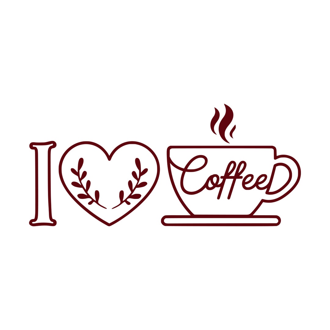 Dye Cut Vinyl I Love Coffee Decal Car Decal, Truck Decal, Laptop Decal Etsy
