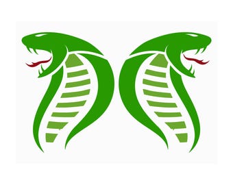 Juego de pegatinas de vinilo con diseño de cobra espejada: decoración para coche, portátil y ventana.