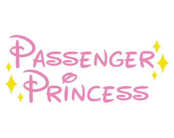 Magical Passenger Princess Die Cut Vinyl Vehicle / Window Decal