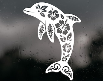 Die Cut Vinyl Tropical Dolphin Decal