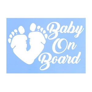 Footprint Baby On Board Car Decal: Waterproof Vinyl Bumper Sticker