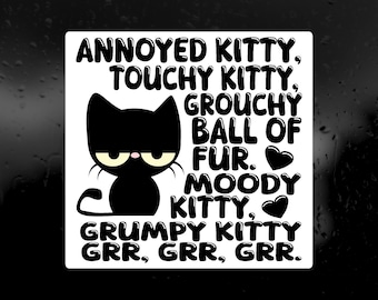 Vinyl Sticker Decal - Grumpy Kitty