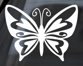 Schmetterling mit Herz Flügel Aufkleber für Auto, LKW, Laptop & mehr