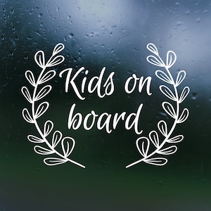 Kids On Board Vinyl Decal- Car Decal, Rear Window Decal, Bumper Sticker