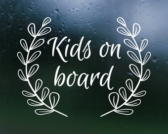Kids On Board Vinyl Decal- Car Decal, Rear Window Decal, Bumper Sticker