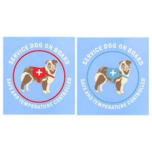 Die Cut & Sticker Combo Decal Australian Shepard Service Dog Decal